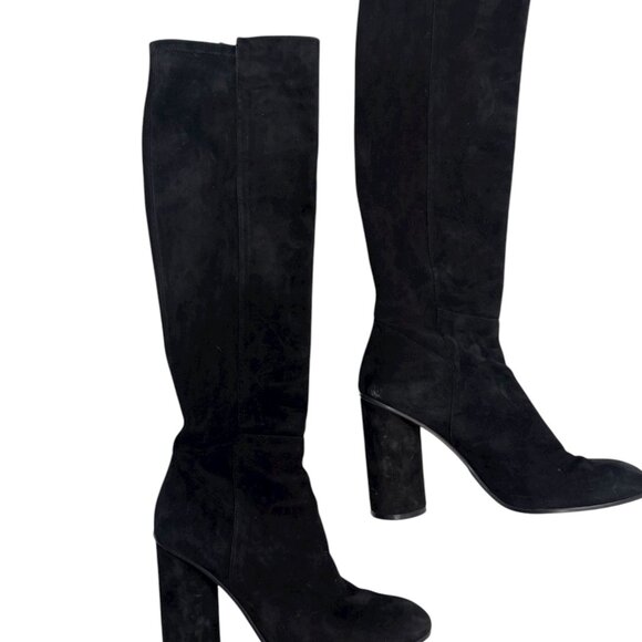 NIB Stuart Weitzman Eloise 90 Black Suede Knee-High Boots – Size 9M - Picture 3 of 9